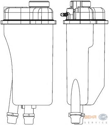 8MA376731501 HELLA tanque de expansão do sistema de esfriamento