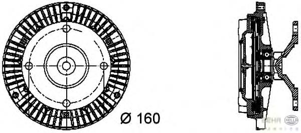 8MV376732051 HELLA acoplamento viscoso de ventilador de esfriamento