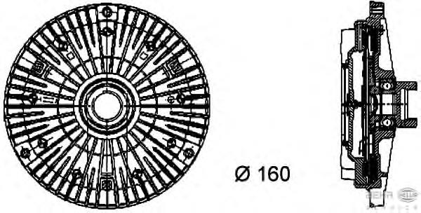 8MV376732081 HELLA acoplamento viscoso de ventilador de esfriamento