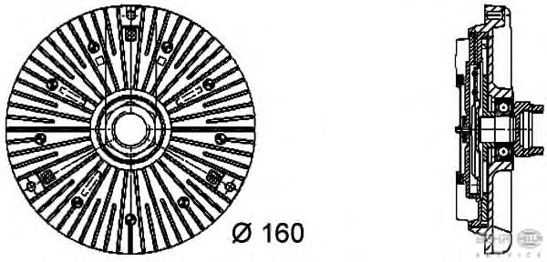 8MV376732031 HELLA acoplamento viscoso de ventilador de esfriamento