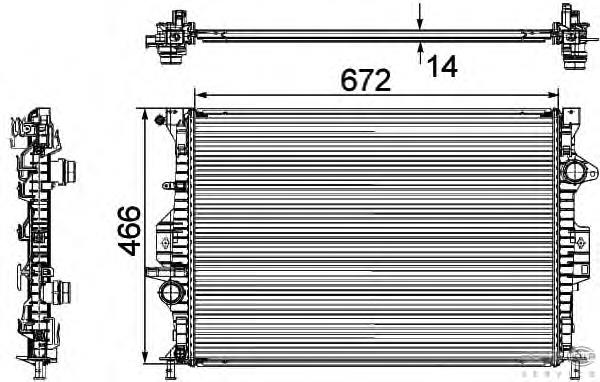 1582563 Ford radiador de esfriamento de motor