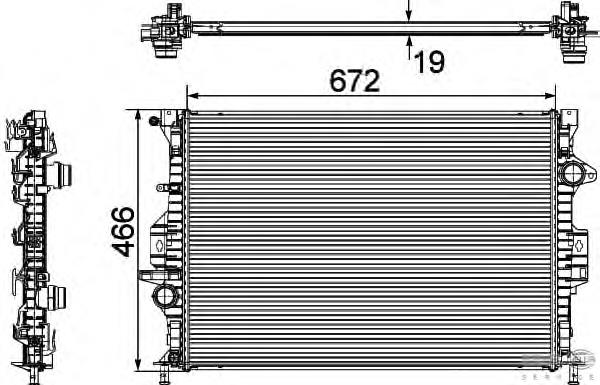 8MK376745601 HELLA radiador de esfriamento de motor