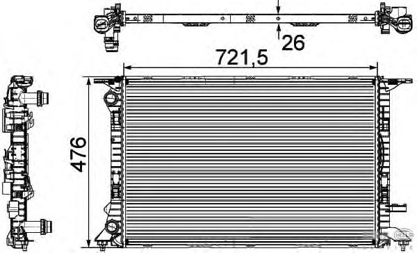 8MK376745581 HELLA radiador de esfriamento de motor