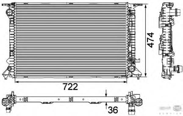 Radiador de esfriamento de motor para Audi A5 (8T3)