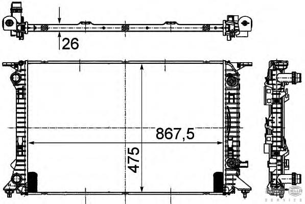 DRM02021 Denso radiador de esfriamento de motor