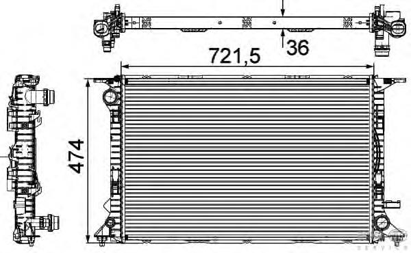 8MK376745641 HELLA radiador de esfriamento de motor