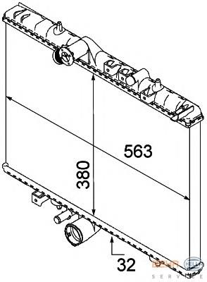 9638083980 Peugeot/Citroen radiador de esfriamento de motor