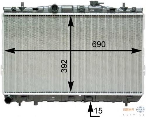 8MK376762101 HELLA radiador de esfriamento de motor