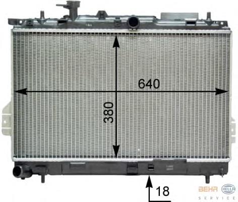 Radiador de esfriamento de motor para Hyundai Matrix (FC)