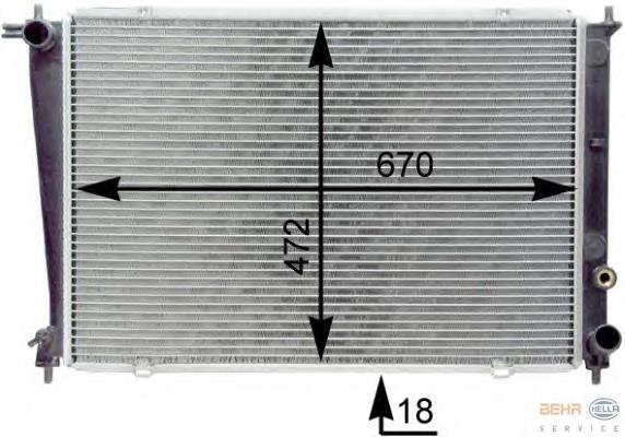 Radiador de esfriamento de motor 8MK376763091 HELLA