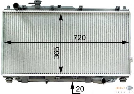 8MK376763401 HELLA radiador de esfriamento de motor