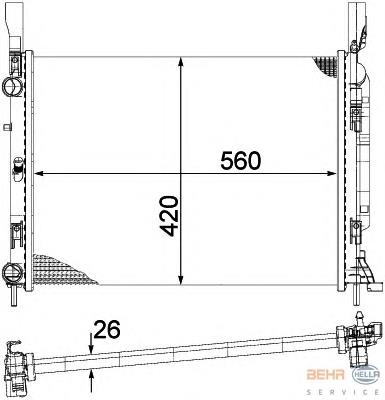 6062083X Polcar radiador de esfriamento de motor