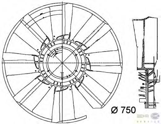 49801 NRF ventilador (roda de aletas do radiador de esfriamento)