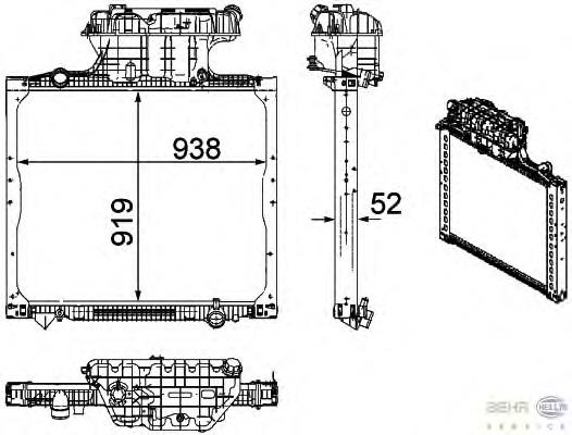 8MK376756021 HELLA radiador de esfriamento de motor