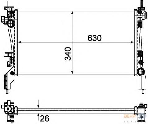 CR1122000S Mahle Original radiador de esfriamento de motor