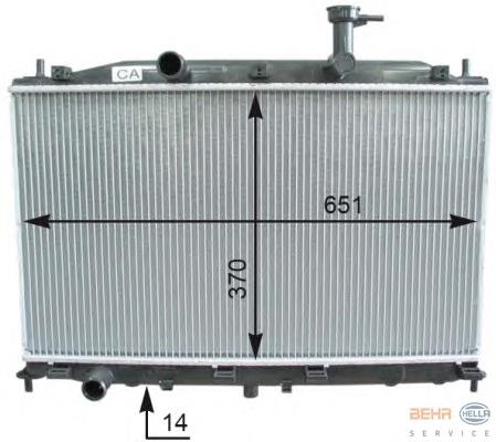8MK376754551 HELLA radiador de esfriamento de motor