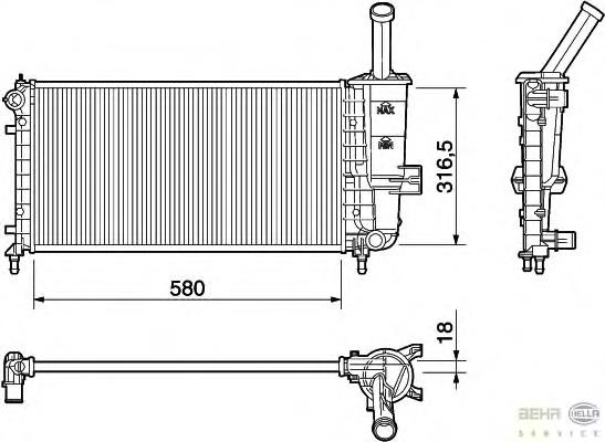 51714679 Fiat/Alfa/Lancia radiador de esfriamento de motor