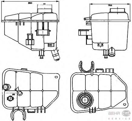 8MA376755221 HELLA tanque de expansão do sistema de esfriamento