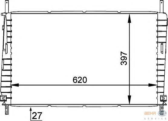 1S7H8005CB Ford radiador de esfriamento de motor