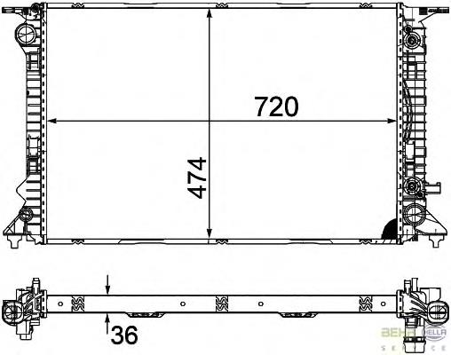 8R0121251E VAG radiador de esfriamento de motor