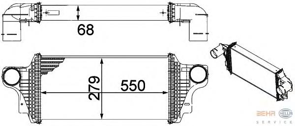 8ML376754621 HELLA radiador de intercooler