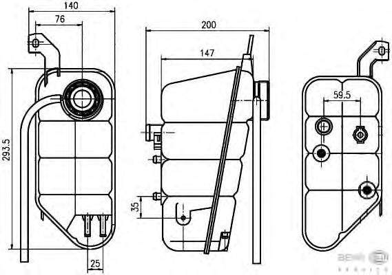 8MA376755131 HELLA tanque de expansão do sistema de esfriamento