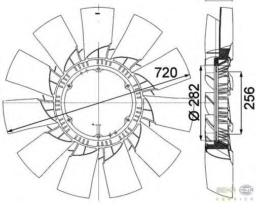 541484 Diesel Technic ventilador (roda de aletas do radiador de esfriamento)