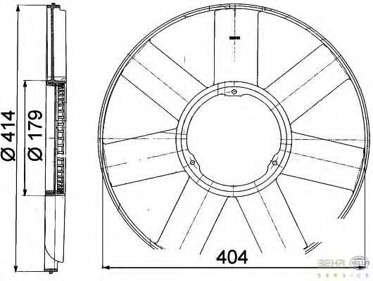 8MV376757481 HELLA ventilador (roda de aletas do radiador de esfriamento)