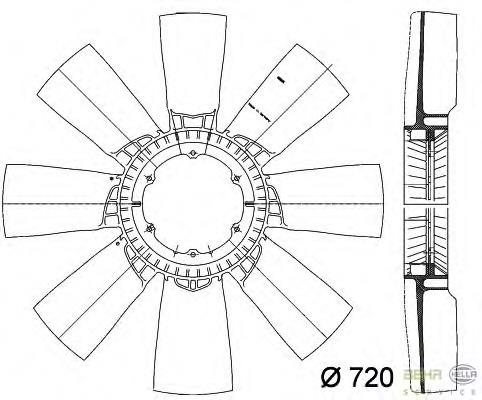 1399819 DAF ventilador (roda de aletas do radiador de esfriamento)