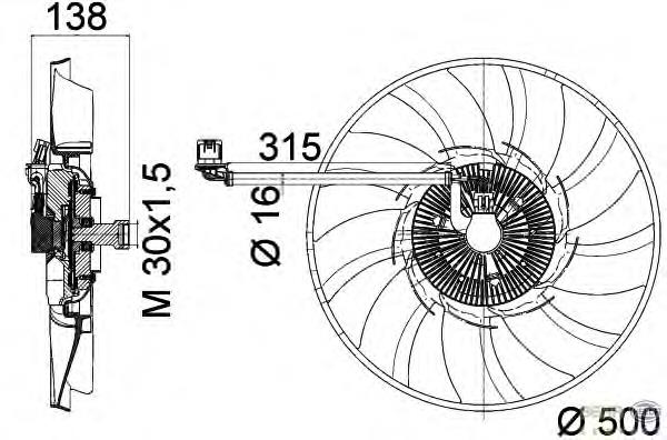 8MV376758241 HELLA ventilador elétrico de esfriamento montado (motor + roda de aletas)