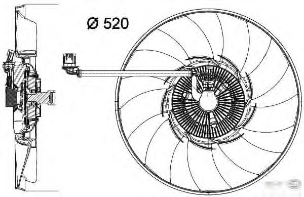 8MV376758291 HELLA ventilador elétrico de esfriamento montado (motor + roda de aletas)