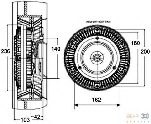 0002004422 Mercedes acoplamento viscoso de ventilador de esfriamento