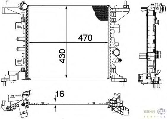 Radiador de esfriamento de motor 58477 NRF