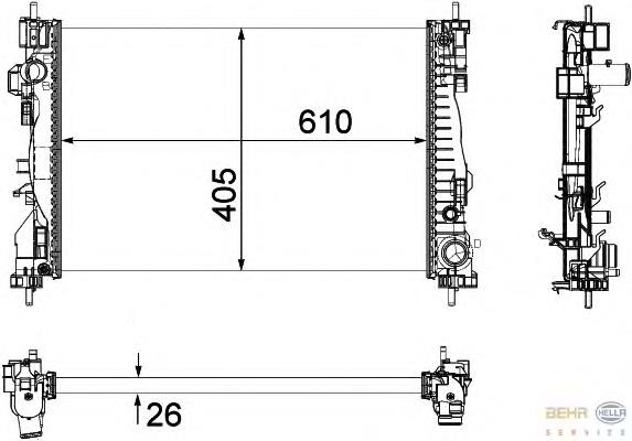 Radiador de esfriamento de motor 58492 NRF