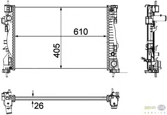 Radiador de esfriamento de motor 59307 NRF