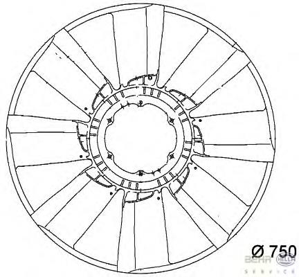 Ventilador (roda de aletas) do radiador de esfriamento para MERCEDES BENZ TRUCK TRUCK ACTROS (963)