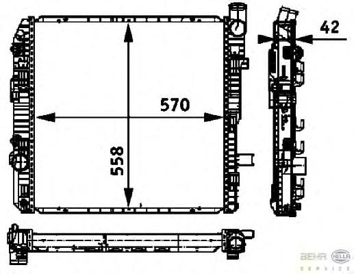 Radiador de esfriamento de motor para MERCEDES BENZ TRUCK Vario (667)