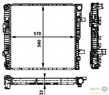 8MK376721131 HELLA radiador de esfriamento de motor