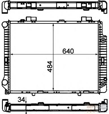 8MK376720381 HELLA radiador de esfriamento de motor