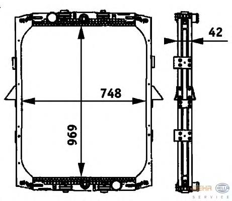 8MK376721521 HELLA radiador de esfriamento de motor