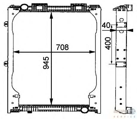 8MK376721481 HELLA radiador de esfriamento de motor