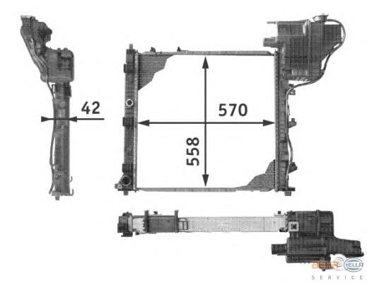 8MK376721651 HELLA radiador de esfriamento de motor