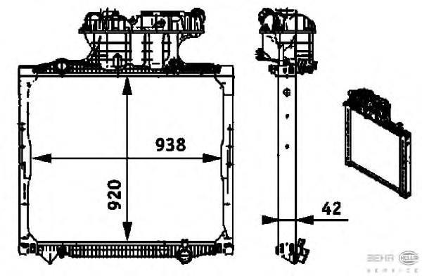 8MK376721681 HELLA radiador de esfriamento de motor