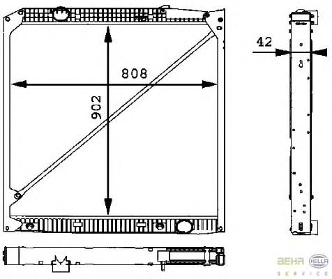 8MK376721221 HELLA radiador de esfriamento de motor