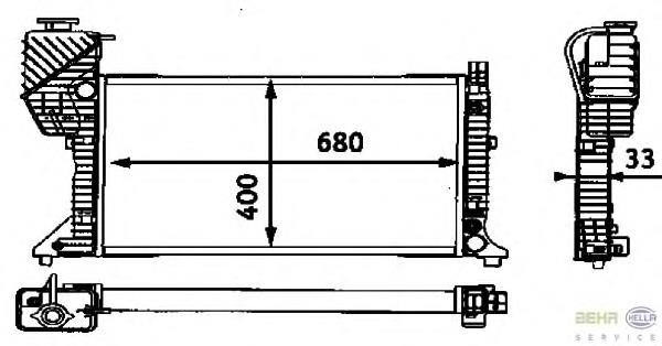 8MK 376 721-201 HELLA radiador de esfriamento de motor