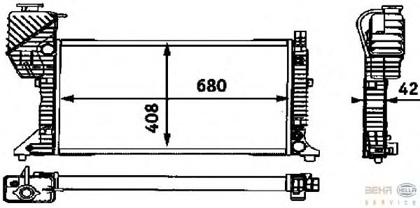 8MK376721434 HELLA radiador de esfriamento de motor