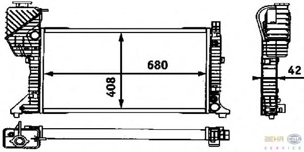 8MK376721444 HELLA radiador de esfriamento de motor