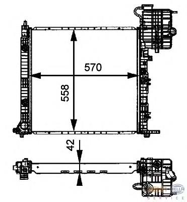 Купить 8MK376721391 HELLA Радиатор водяной