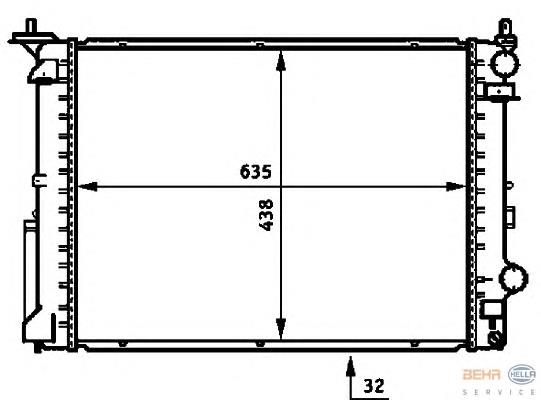 Radiador de esfriamento de motor 63774 Nissens