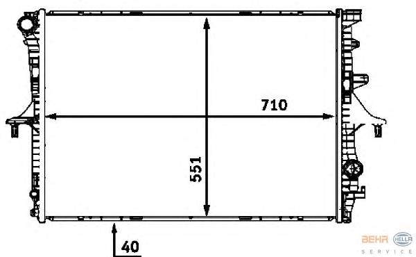 8MK 376 718-791 HELLA radiador de esfriamento de motor